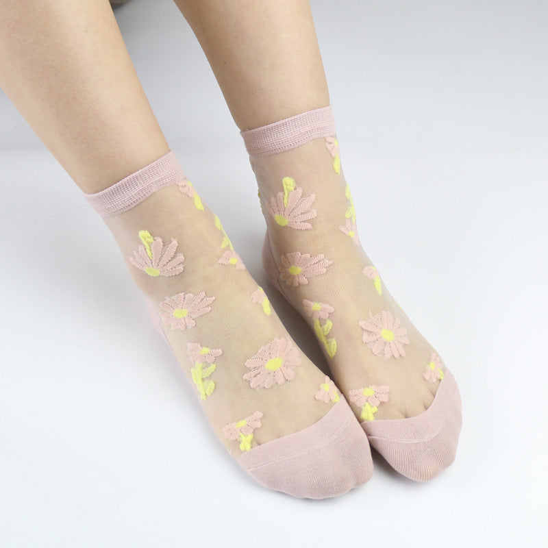 Floral glass socks