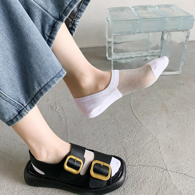 Summer crystal silk thread glass socks