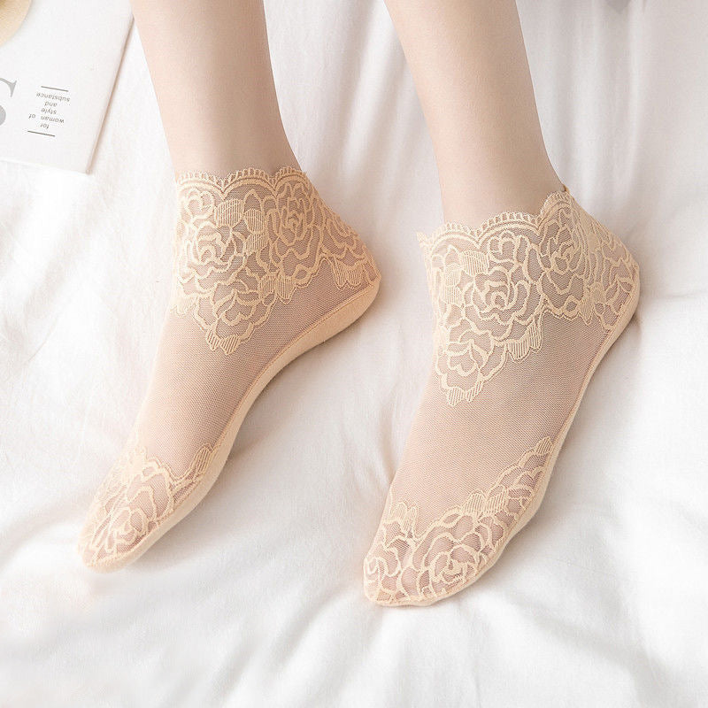 Rose lace socks
