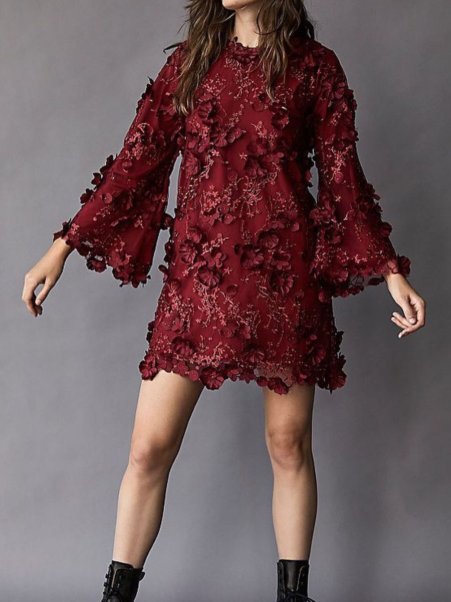 3D Flora Mini Dress