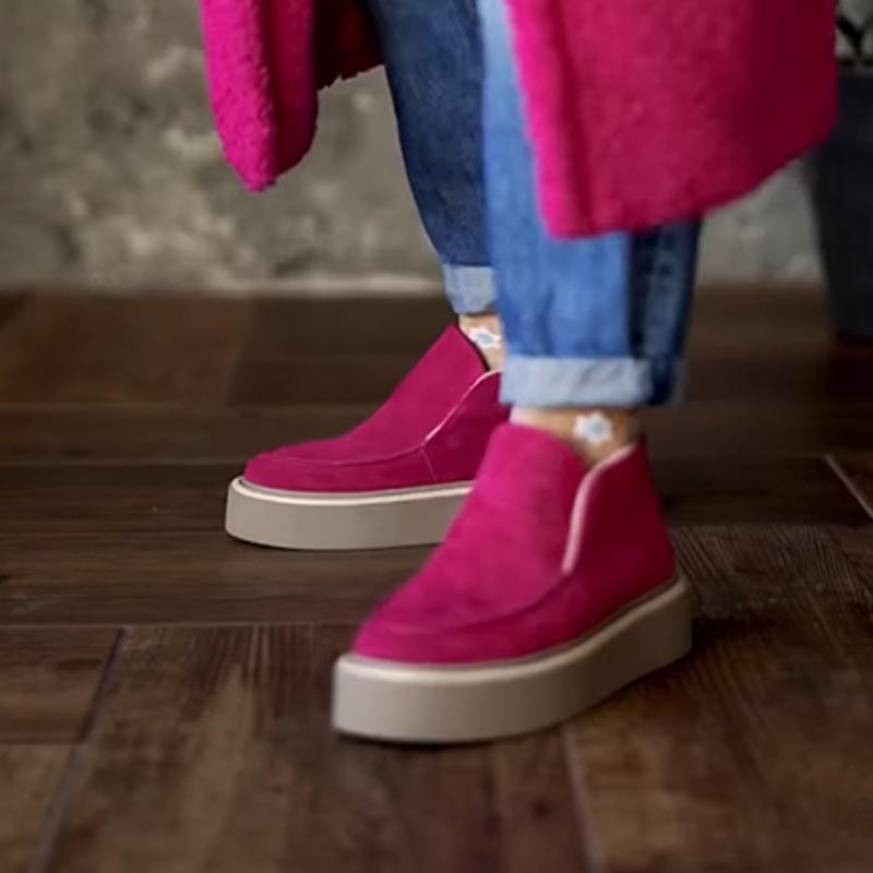Pink Suede Loafers