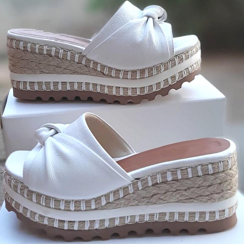 Bow Bottom Wedge Sandals