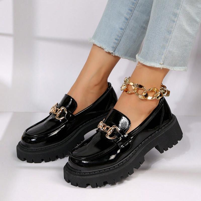 Thick-soled Loafers Chunky Heel Shoes