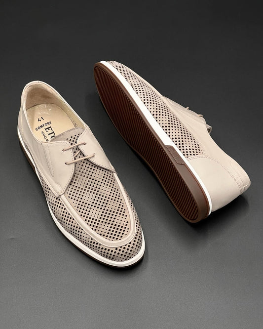 Fashion hollow breathable casual leather shoes