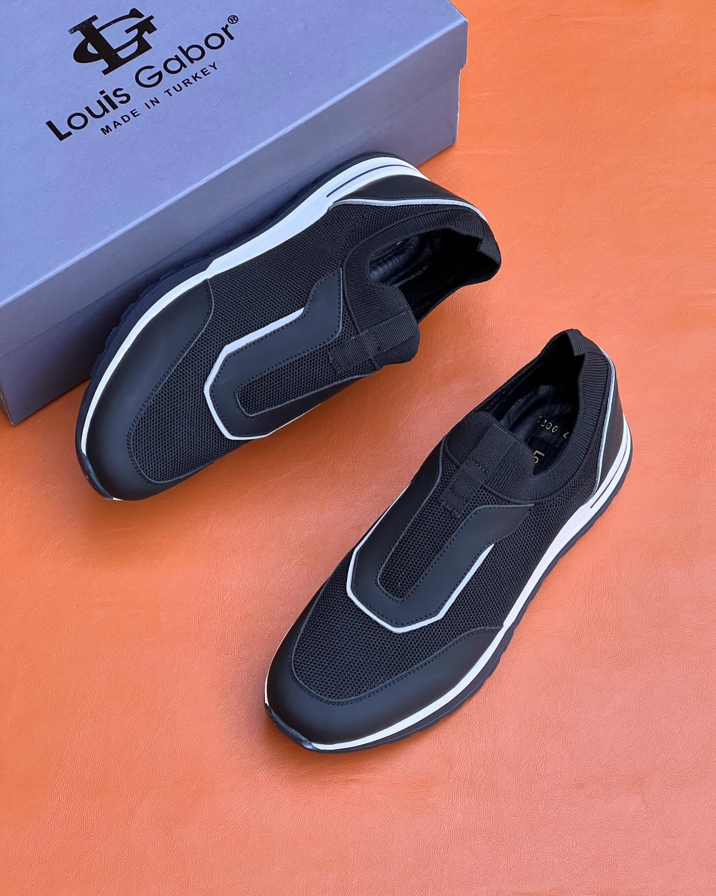Men's black shoeless casual shoes