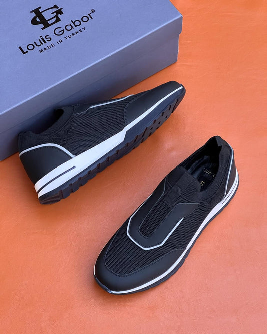 Men's black shoeless casual shoes