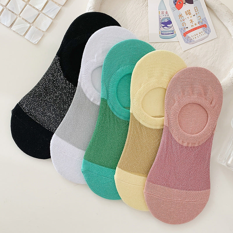 Summer crystal silk thread glass socks