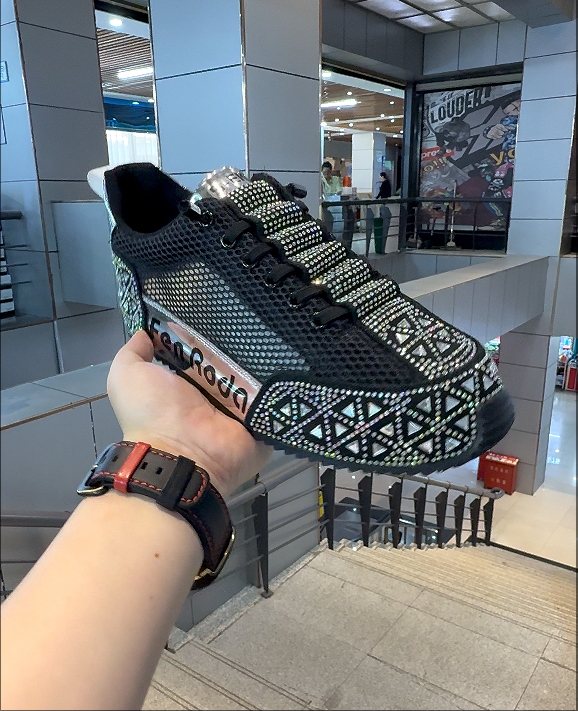 High quality mesh breathable diamond casual shoes