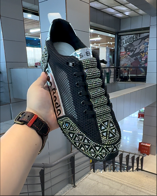 High quality mesh breathable diamond casual shoes