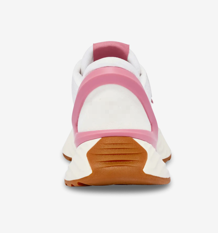 Women's pink and white stitching casual sports shoes
