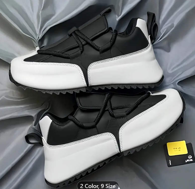 Men's Casual Low-Top Sneakers, Breathable PU Upper & PVC Sole, Round Toe, Lace-Up Design, All-Season Comfort for Outdoor, Hiking, and Daily Wear, Trendy and Versatile Men's Shoes