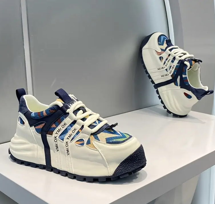 Comfy Lace Up Men's Fashion Platform Shoes For All Seasons Outdoor Traveling Walking Casual Activities