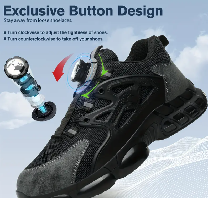 Plus Size Men's Steel Toe Anti-Puncture Safety Work Shoes