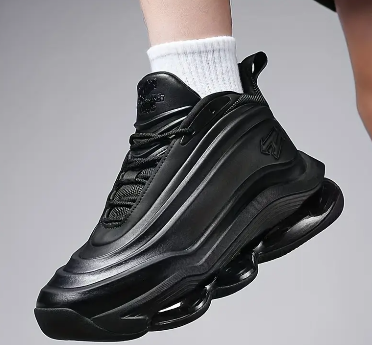 Black and white color matching enhanced air cushion sneakers