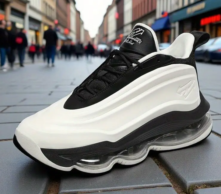 Black and white color matching enhanced air cushion sneakers