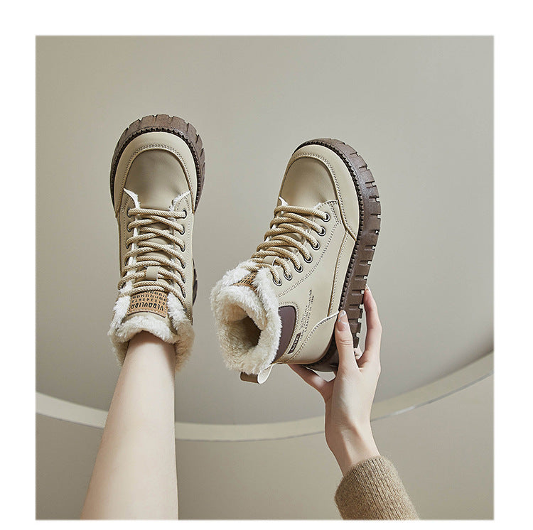 Non-slip soft sole versatile velvet shoes