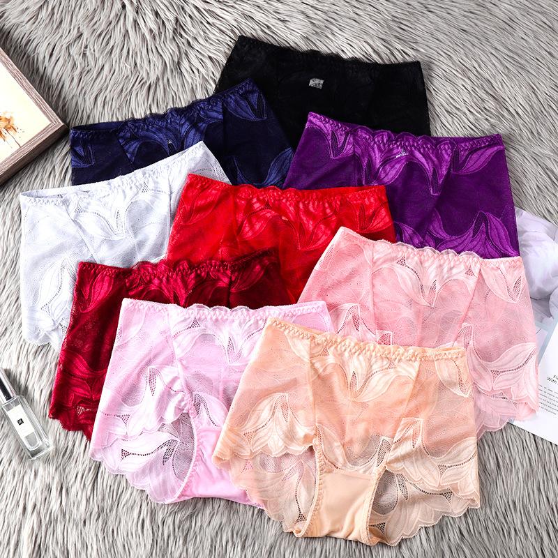 Antibacterial odorless ice silk embroidery gynecological panties