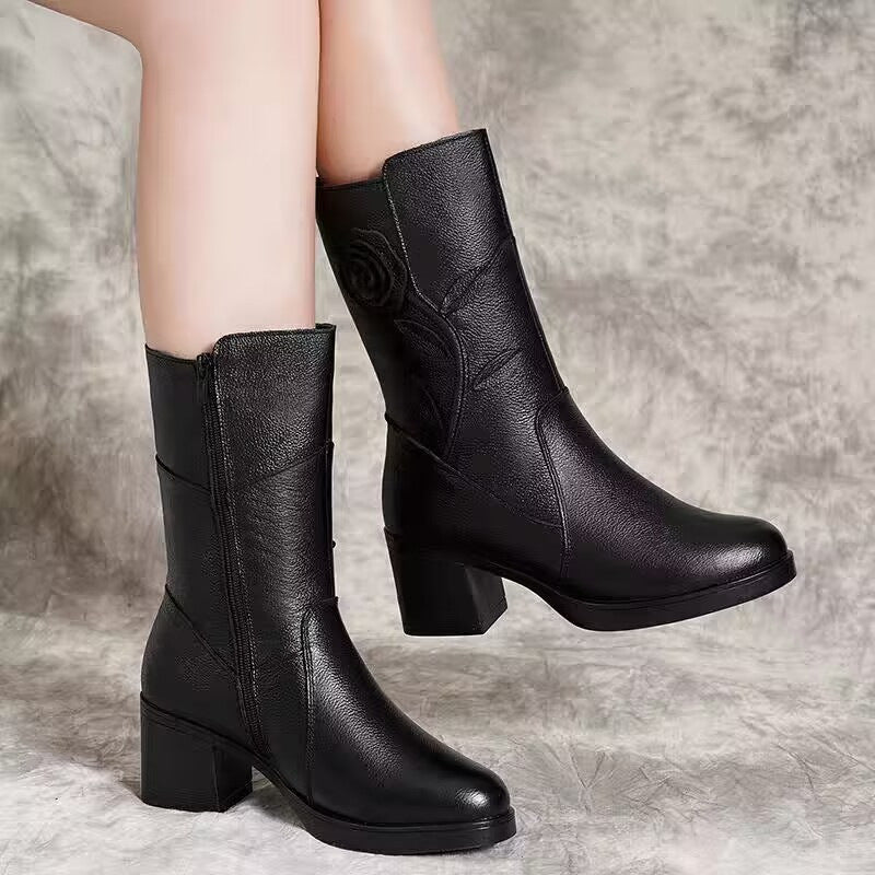 (🎄Christmas Sale)Pure leather velvet comfortable & versatile boots