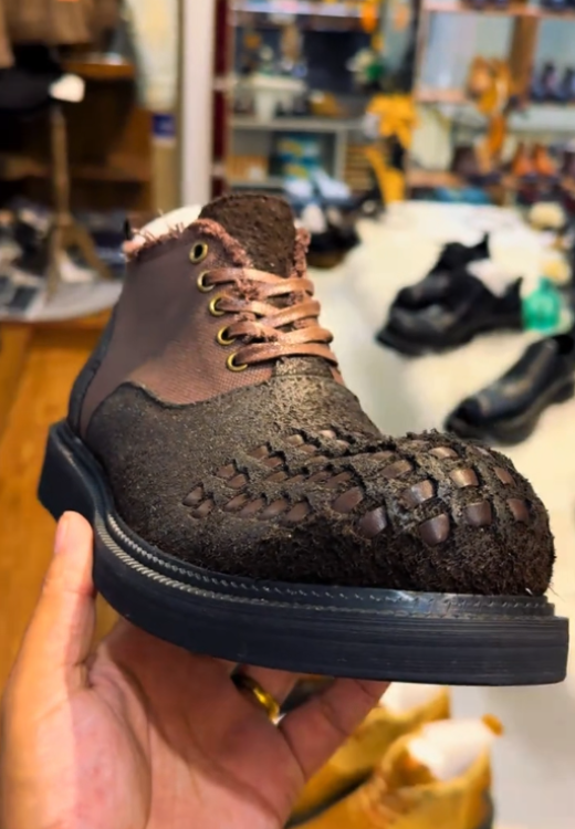 Men's grid stitching booties