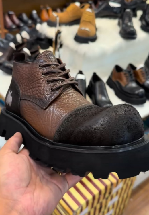 Men's bull suede stitching casual shoes
