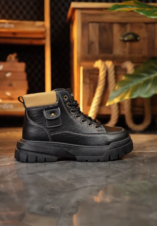 Men's soft leather high-quality leather heightening boots