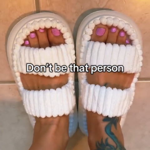 Soft cotton furry home slippers