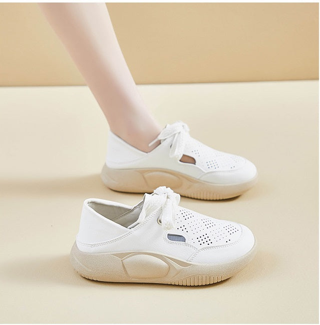 Breathable lace-up soft-soled casual shoes