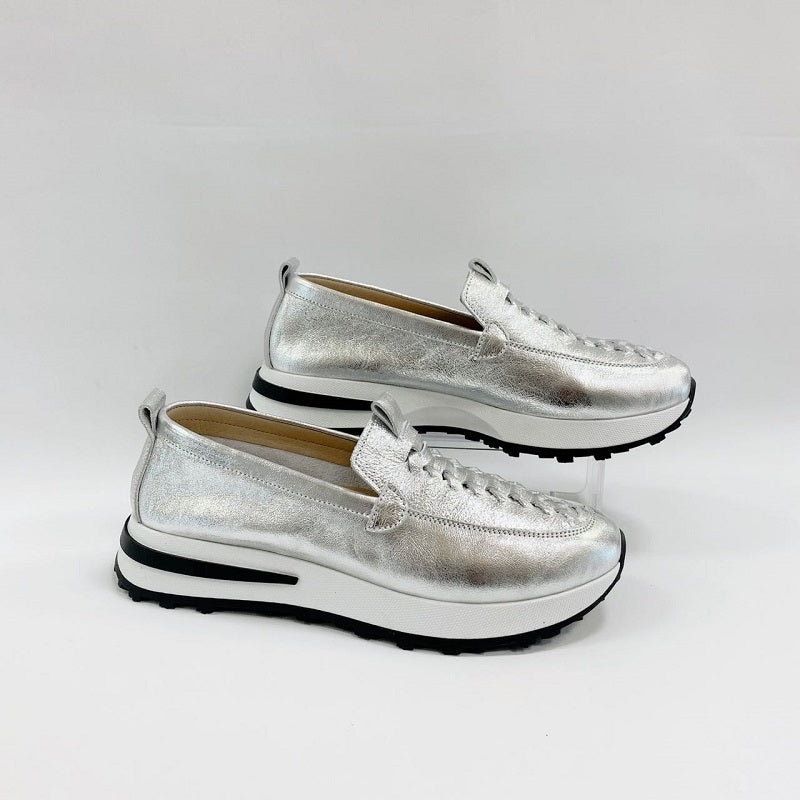 Chic leather breathable loafers