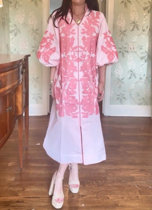 Pink loose embroidered high quality casual skirt