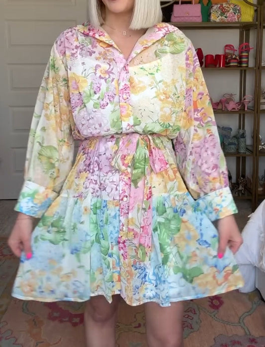 Bright color silky casual skirt