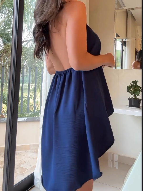 Loose ruff two-piece suit with neck hanging