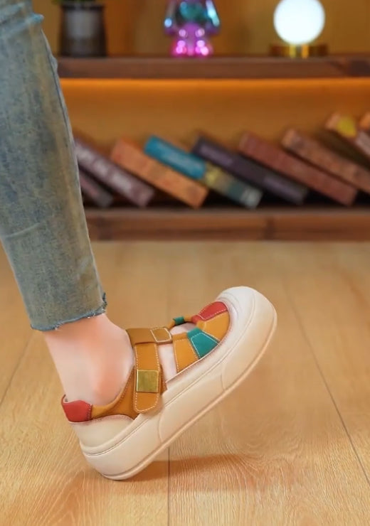 Tri-color stitching breathable casual shoes