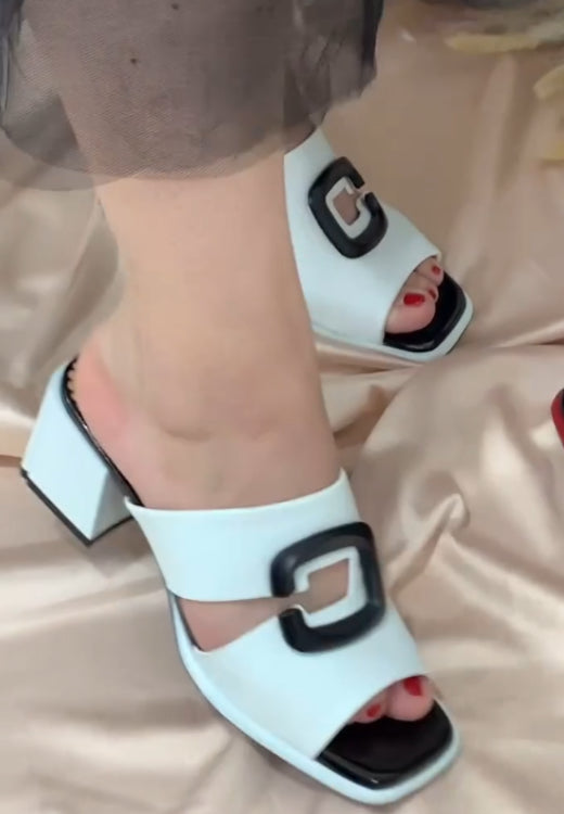C logo fashion slippers and high heels