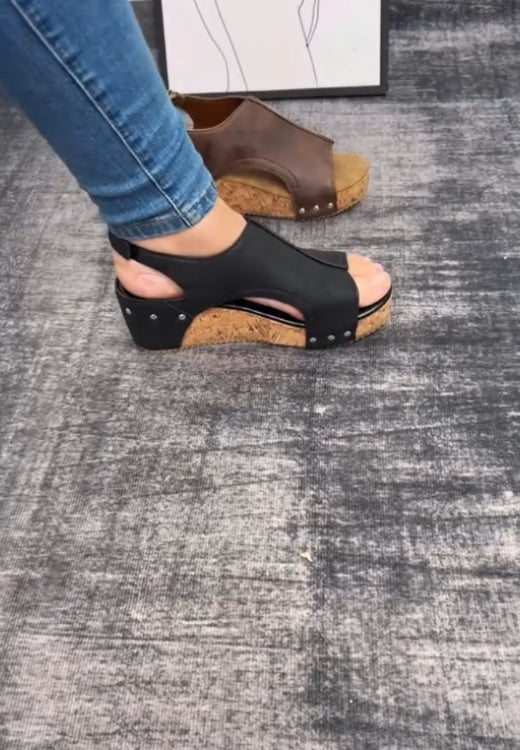 Women's Fashionable Solid Color WedgeSandals,Casual Comfortable Platform