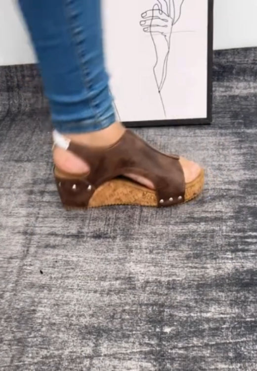 Women's Fashionable Solid Color WedgeSandals,Casual Comfortable Platform