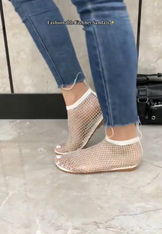 Fashionable Fishnet Sandals
