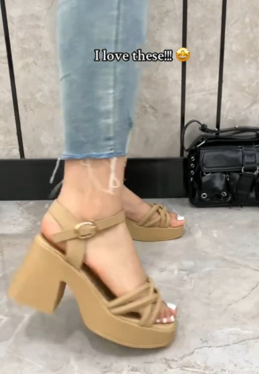 Women's lace-up elegant cross sandals
