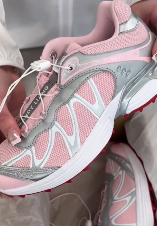 Pink print color matching casual breathable casual sports shoes