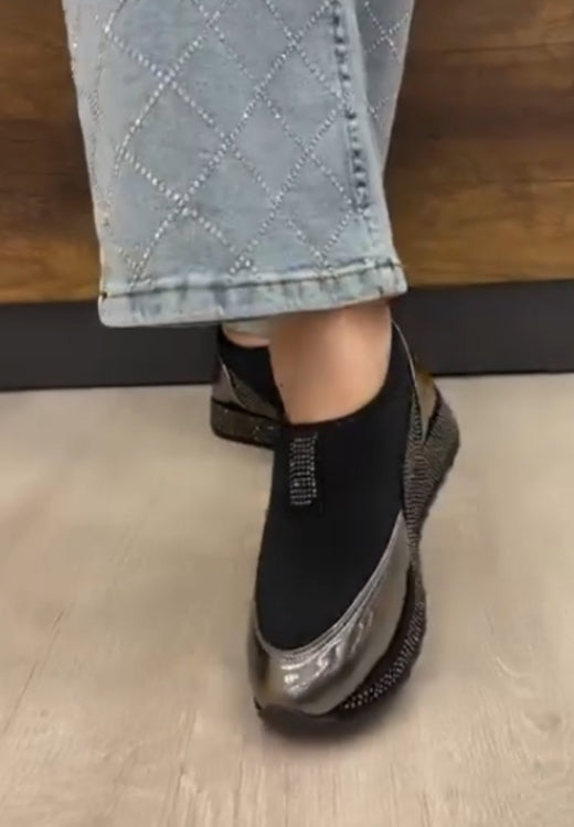 2025 new fashion bright stitching diamond casual shoes