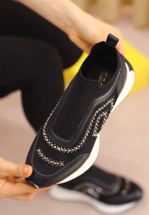 Fashion diamond maze elastic casual shoes