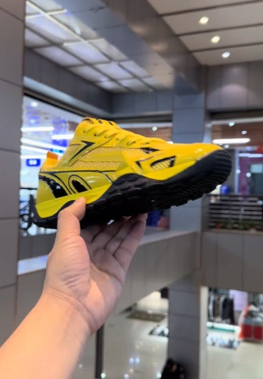 Functional style yellow and black sneakers