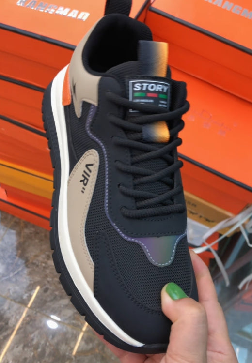 Men's orange toe color matching casual shoes