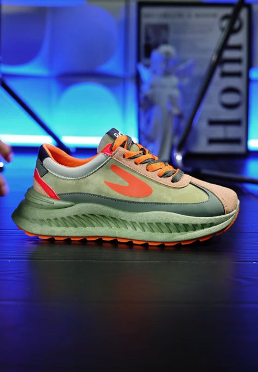 Men's green flame heightening casual shoes
