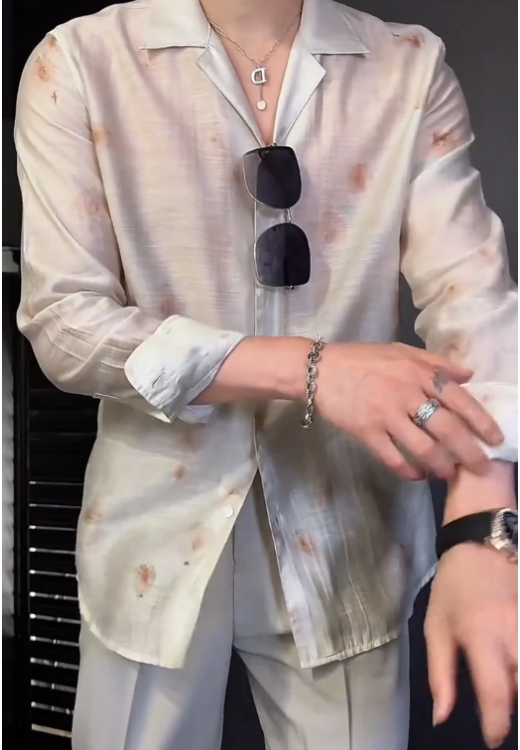 Men's fashion trend fashion linen shirt