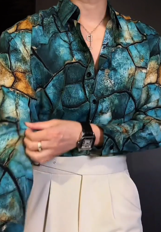 Men's elegant blue chip shirt
