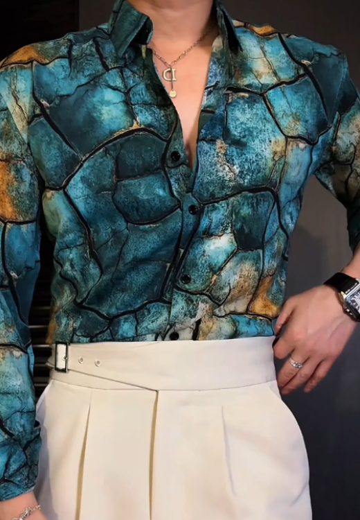 Men's elegant blue chip shirt
