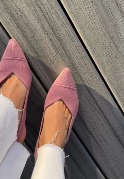 Women's pink high quality suede high heels