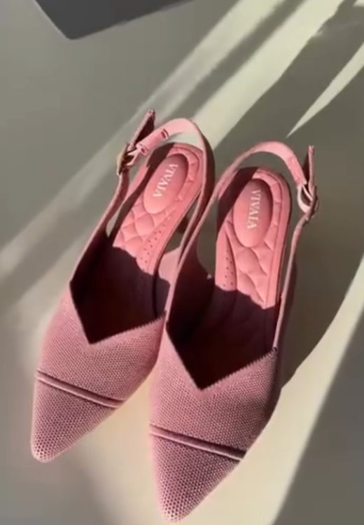 Women's pink high quality suede high heels
