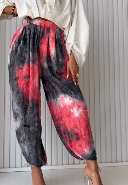 Women's printed casual trousers