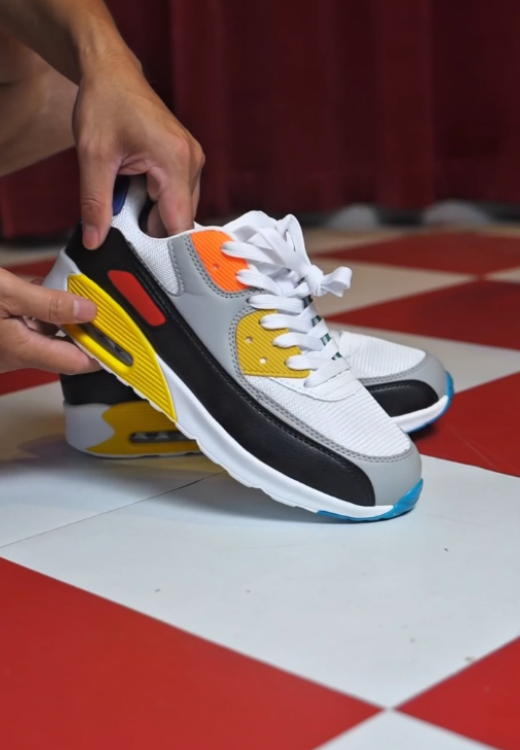 Men's yellow orange color matching air cushion leisure